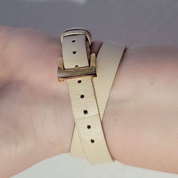 Tory Burch Gold Tan Leather Wrap Around Fitbit Bracelet/ Bangle - Picture 6 of 10